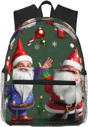Christmas Whimsical Dwarfs print Lightweight duffel bag, travel hiking daypack, comfortable backpack, sports bag