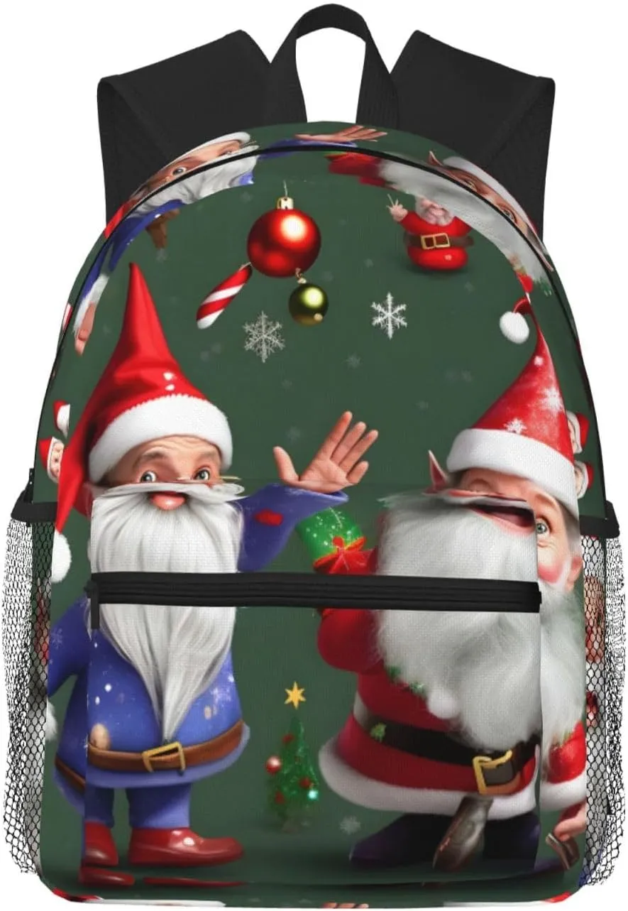 Christmas Whimsical Dwarfs print Lightweight duffel bag, travel hiking daypack, comfortable backpack, sports bag