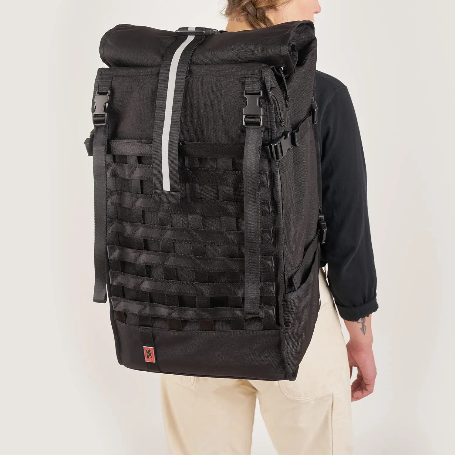 Chrome Industries Pro Barrage Waterproof Roll-Top Satchel Backpack Black Black