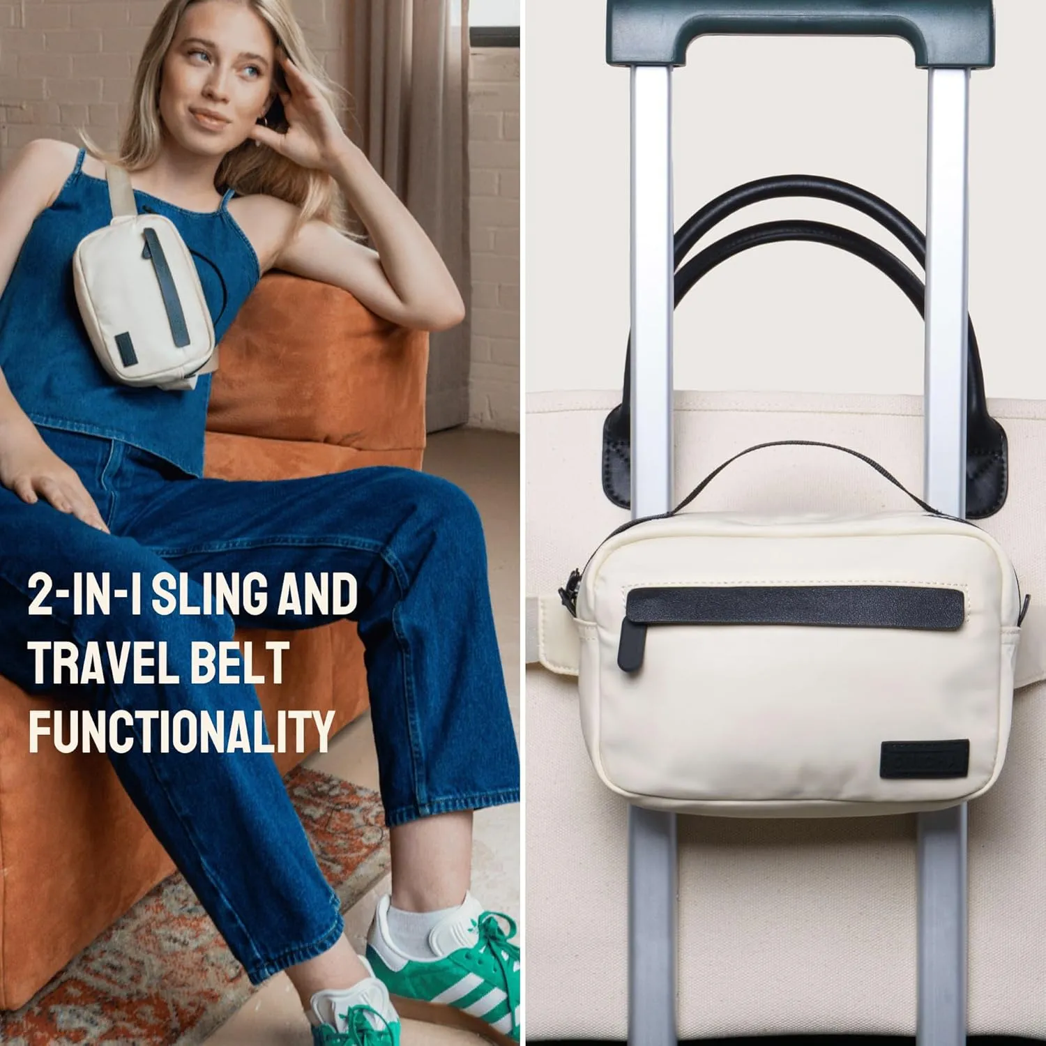Cincha Travel Belt Bag | 2-in-1 Crossbody Bag and Travel Belt for Luggage | As Seen on Shark Tank