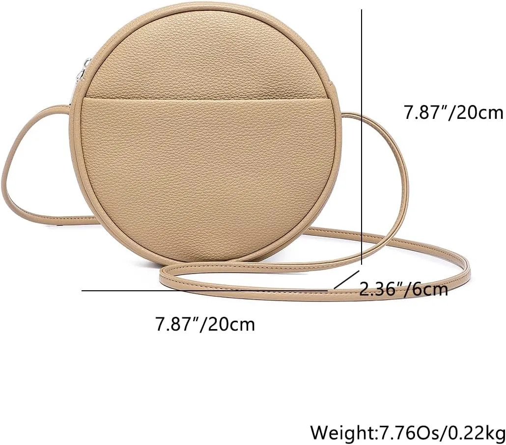 Circle Crossbody Bag for Women NYLON Circle Purse with Zipper Adjustable Knot Shoulder Straps