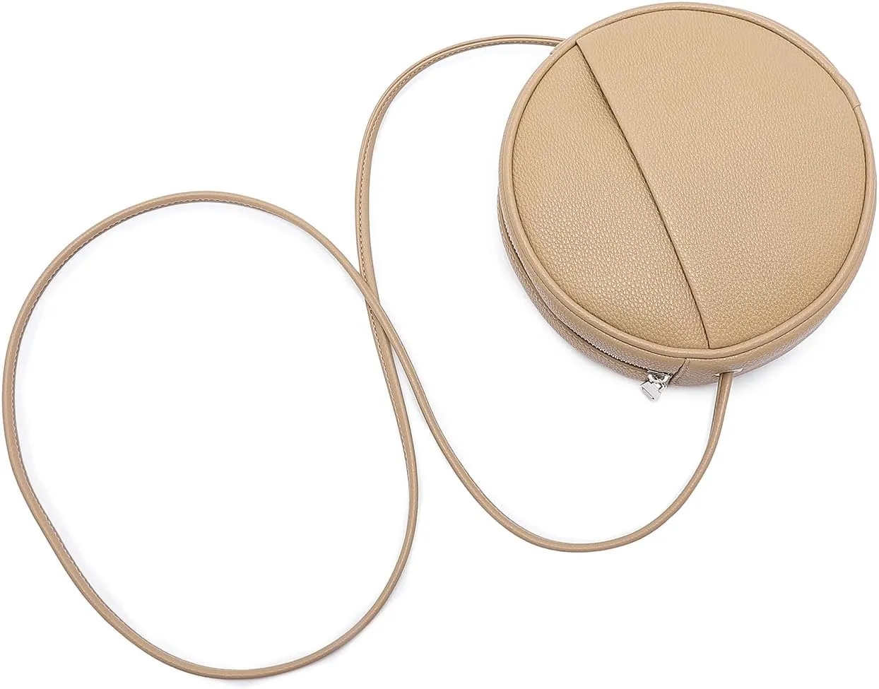 Circle Crossbody Bag for Women NYLON Circle Purse with Zipper Adjustable Knot Shoulder Straps