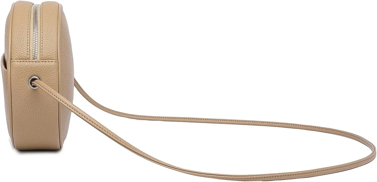 Circle Crossbody Bag for Women NYLON Circle Purse with Zipper Adjustable Knot Shoulder Straps