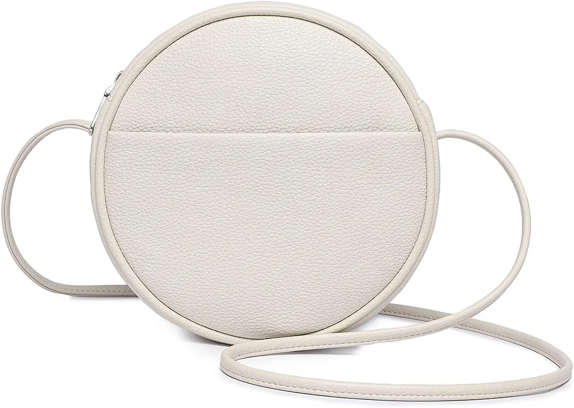 Circle Crossbody Bag for Women NYLON Circle Purse with Zipper Adjustable Knot Shoulder Straps