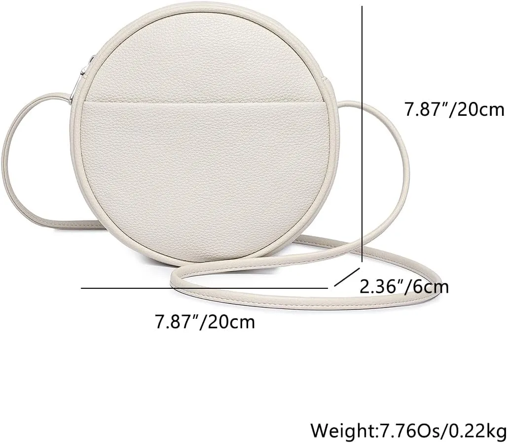 Circle Crossbody Bag for Women NYLON Circle Purse with Zipper Adjustable Knot Shoulder Straps