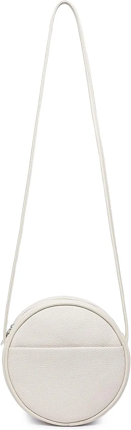 Circle Crossbody Bag for Women NYLON Circle Purse with Zipper Adjustable Knot Shoulder Straps