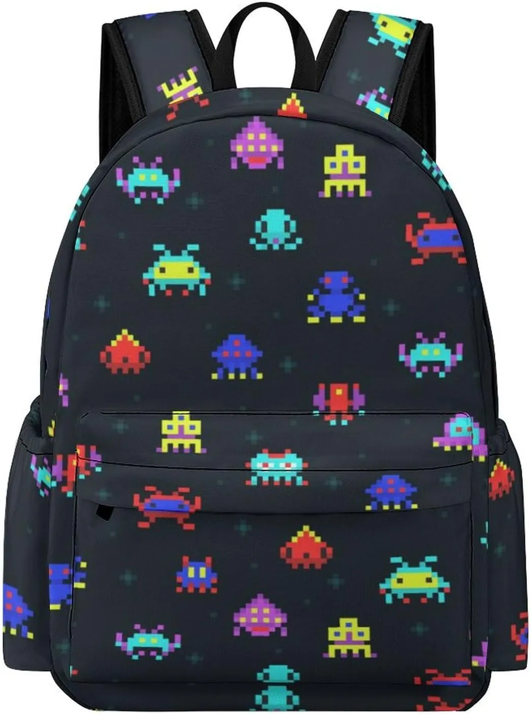 Classic Games Space Invaders Pattern Travel Hiking Laptop Backpack for Men Women Camping Gym Backpacks Funny Casual Bag Gift, 42x30x15cm