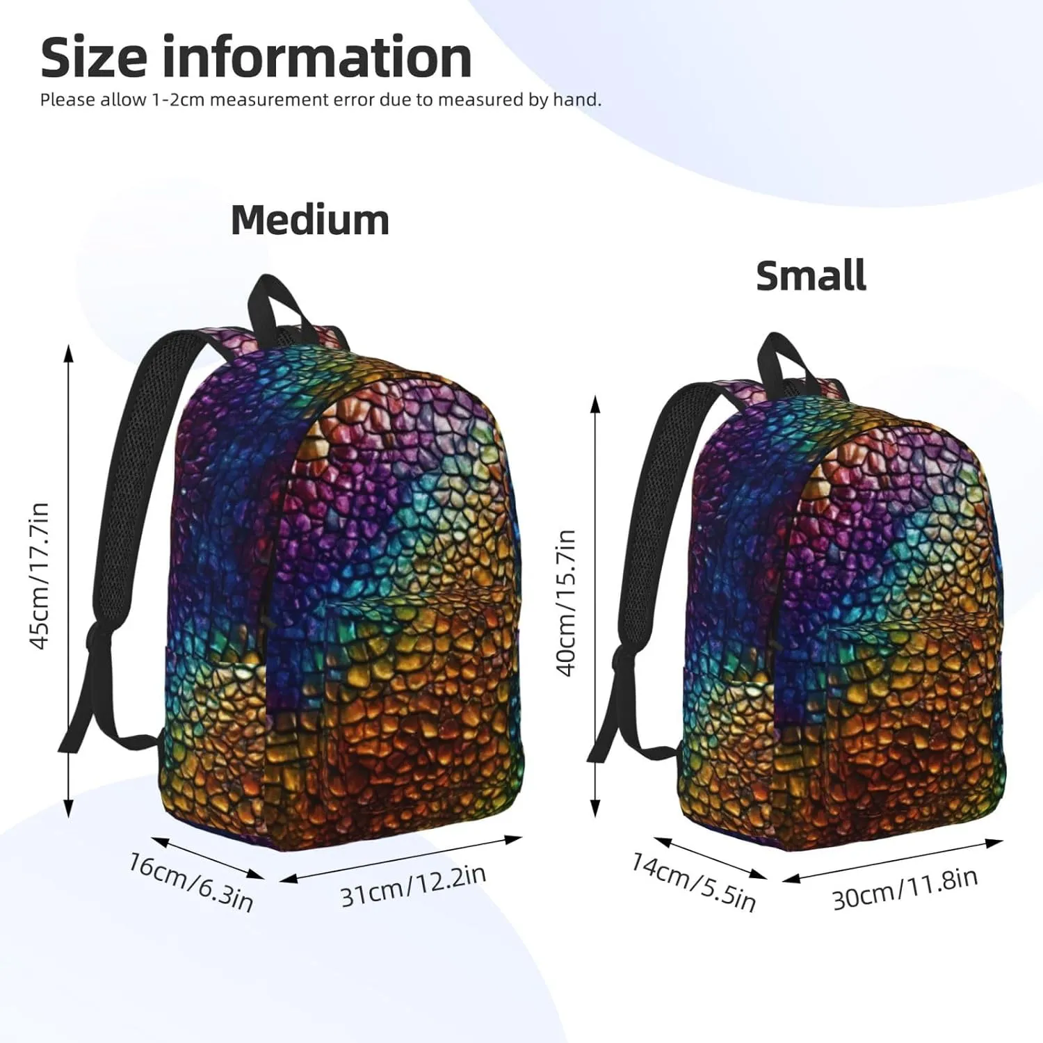 Classic Snake Skin Print Vintage Canvas Backpack,Travel Bag,Stylish And Lightweight With Multiple Pockets