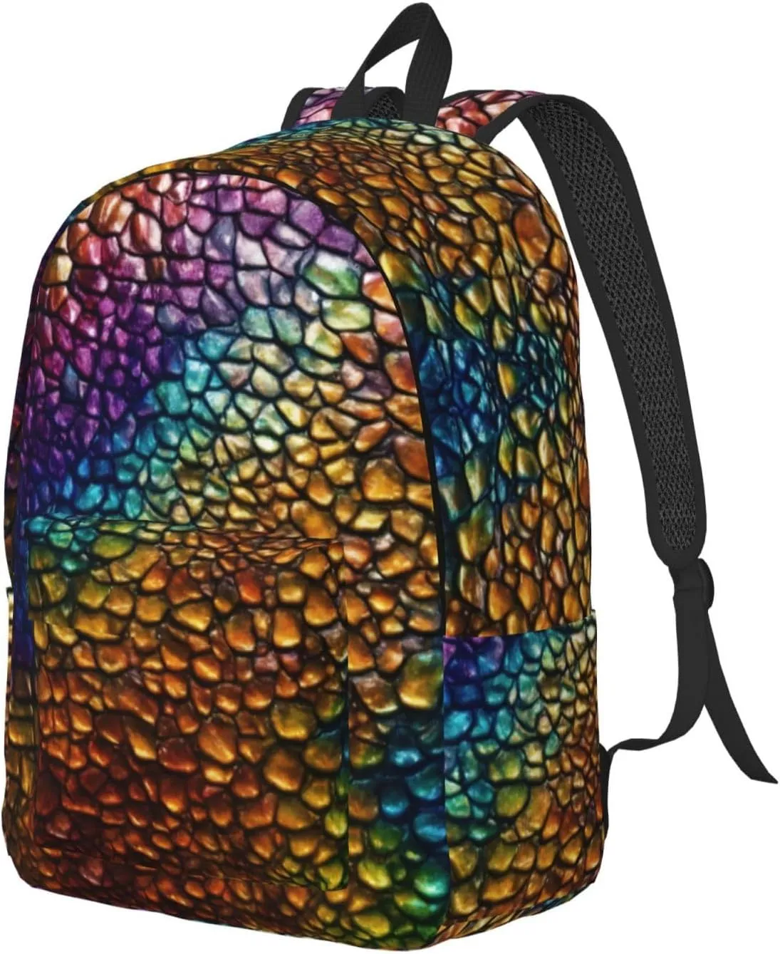 Classic Snake Skin Print Vintage Canvas Backpack,Travel Bag,Stylish And Lightweight With Multiple Pockets