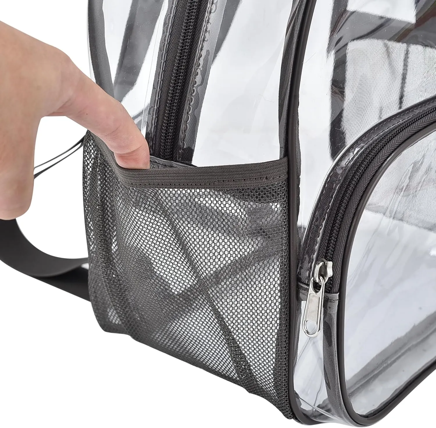 Clear Backpack for Stadium Events 12x12x6 with Front Pocket for Concert Sport Fashion Women Backpack Events Work Travel(Charcoal Gray)