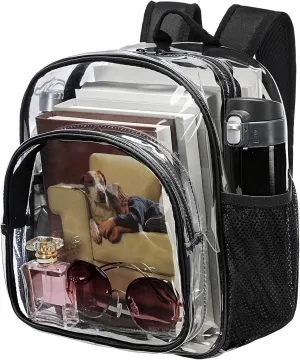 Clear Backpack Stadium Approved 12x12x6 Small Clear Backpack for Concert,Work,Festival,Security,Stadium