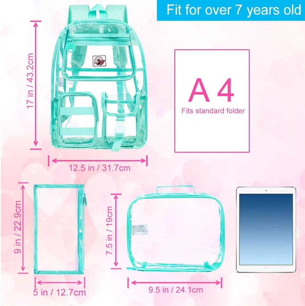Clear Backpack, Transparent Bookbag Heavy Duty See Through Backpacks