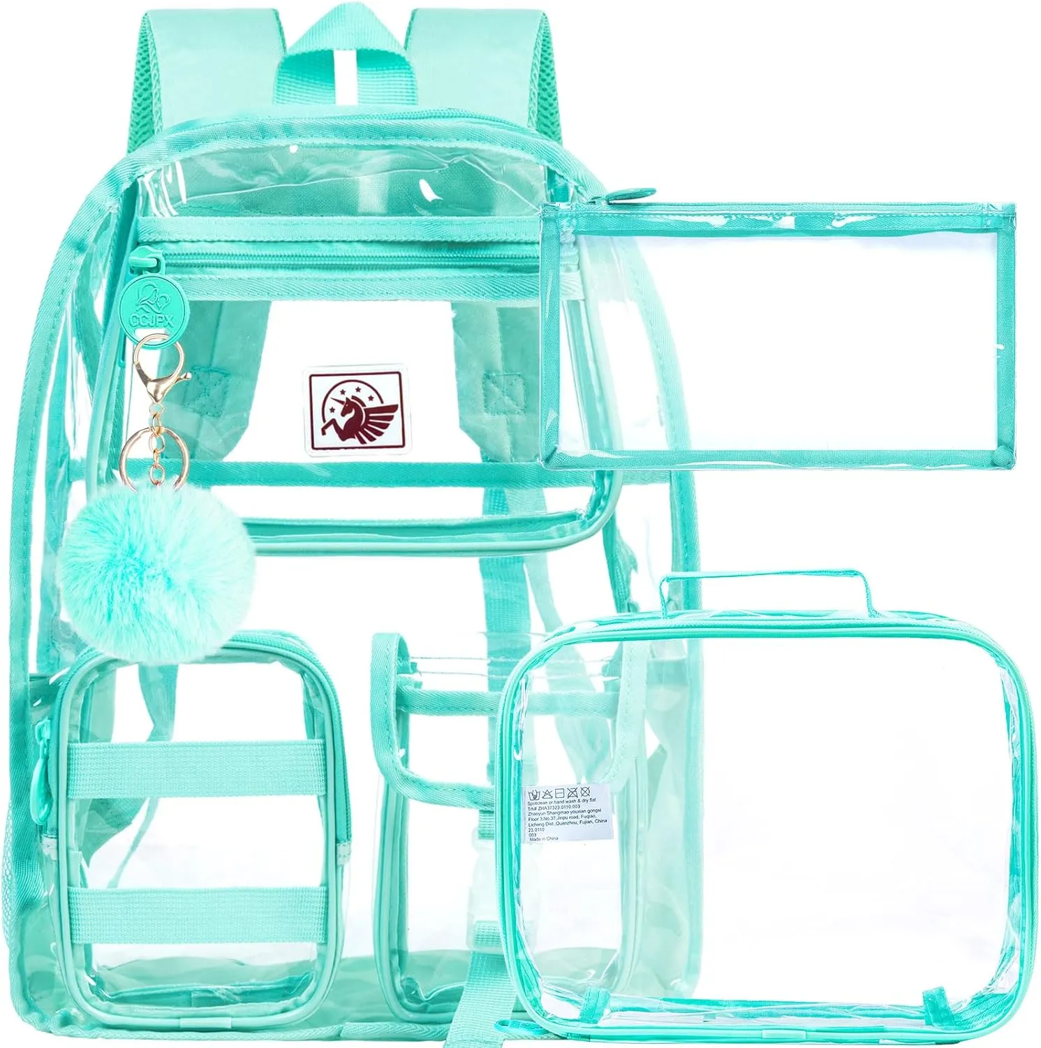 Clear Backpack, Transparent Bookbag Heavy Duty See Through Backpacks
