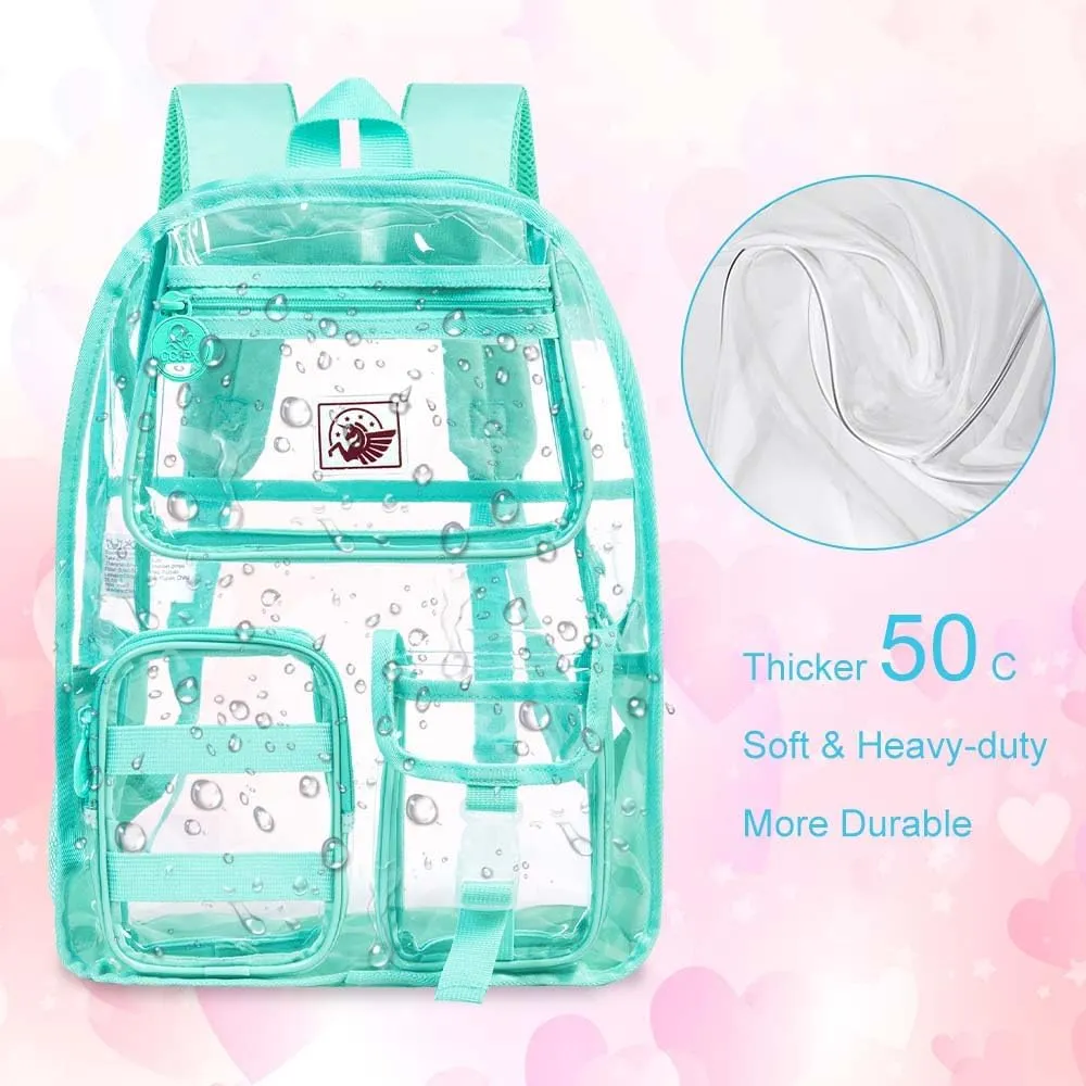 Clear Backpack, Transparent Bookbag Heavy Duty See Through Backpacks