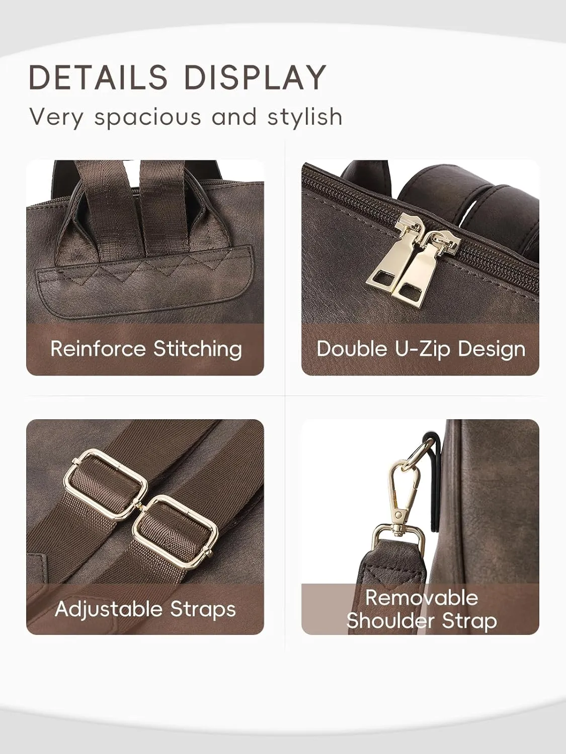 CLUCI Womens Backpack Purse Leather Anti-theft Large Fashion Designer Travel Bag Ladies Shoulder Bags