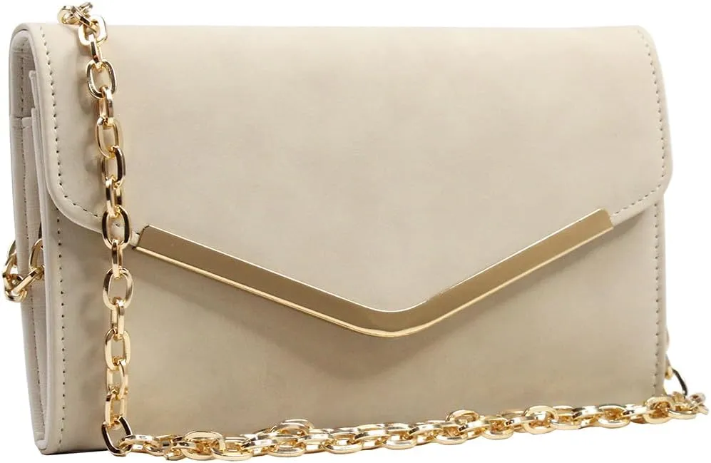 Clutch Purse Evening Bag for Women，Envelope Handbag With Detachable Chain