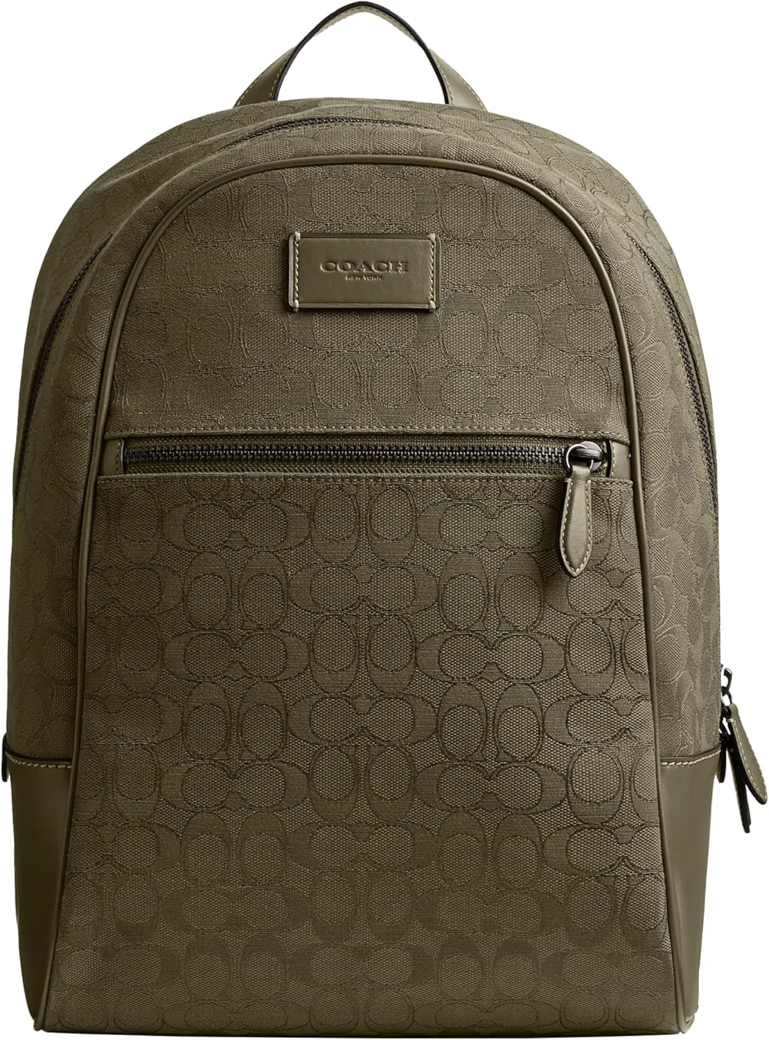 Coach Men's Theo Backpack in Signature Jacquard, Olive Drab, One Size