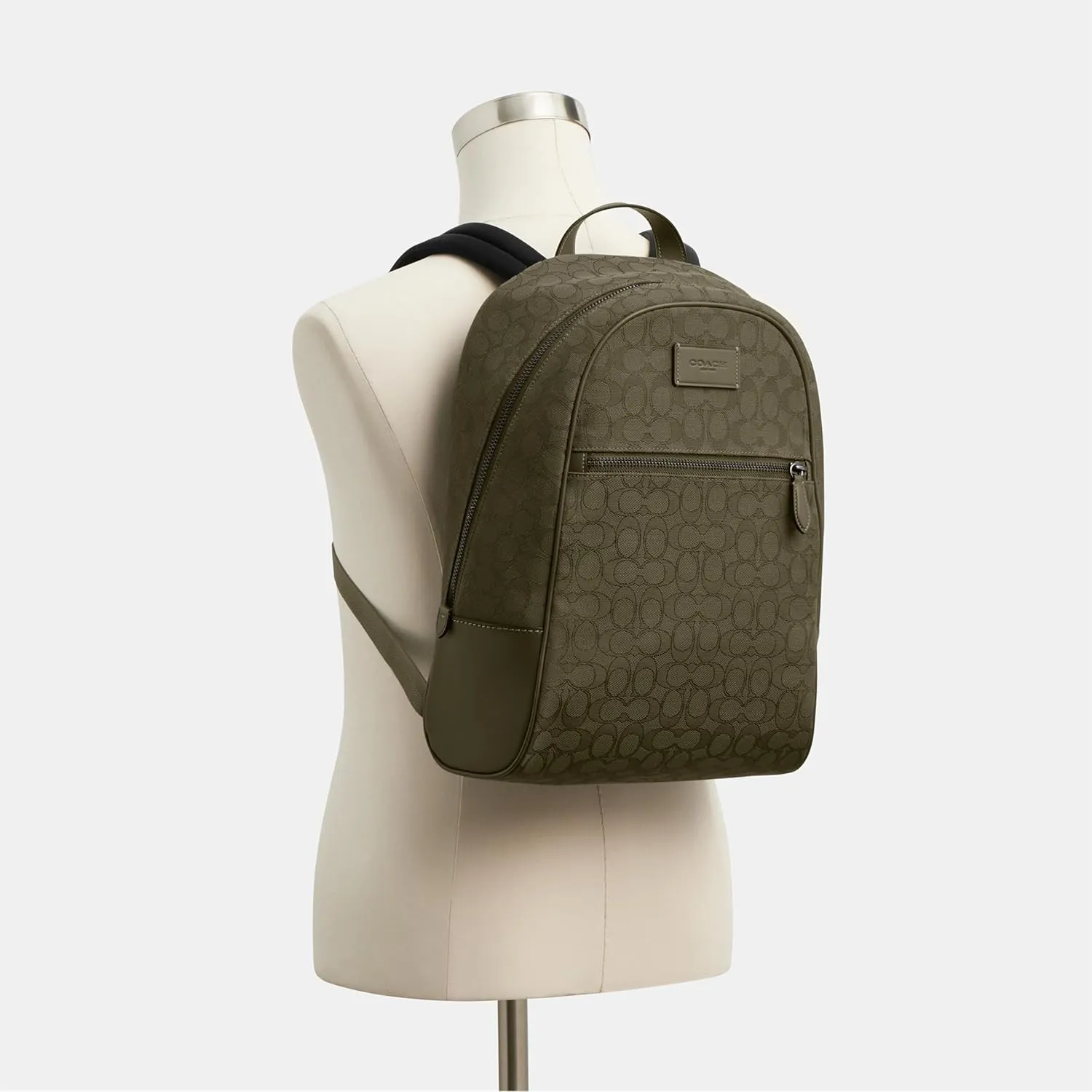 Coach Men's Theo Backpack in Signature Jacquard, Olive Drab, One Size