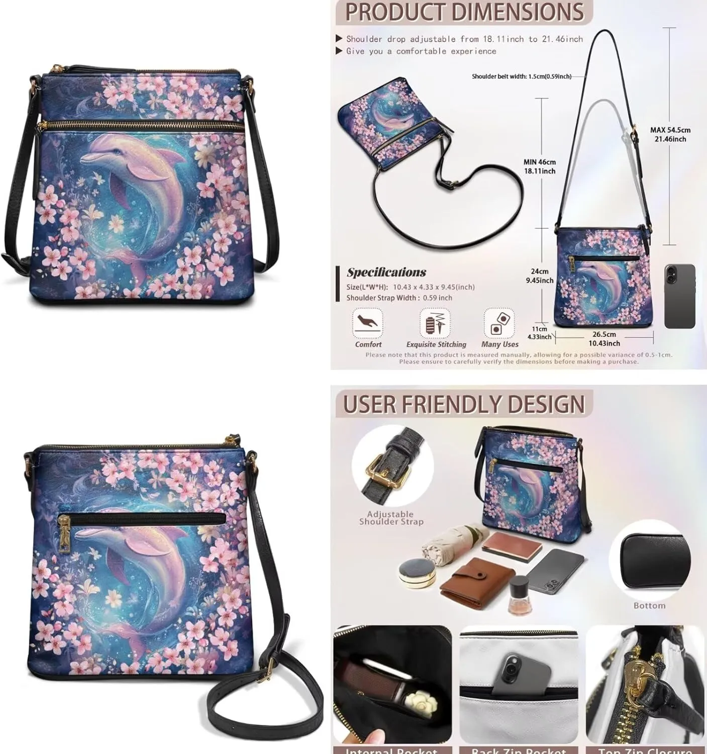 Coldinair St.Patrick's Day PU Leather Hobo Crossbody Bag Purse Ladies Wallet Set Shoulder Bag Hobo Bag Purse