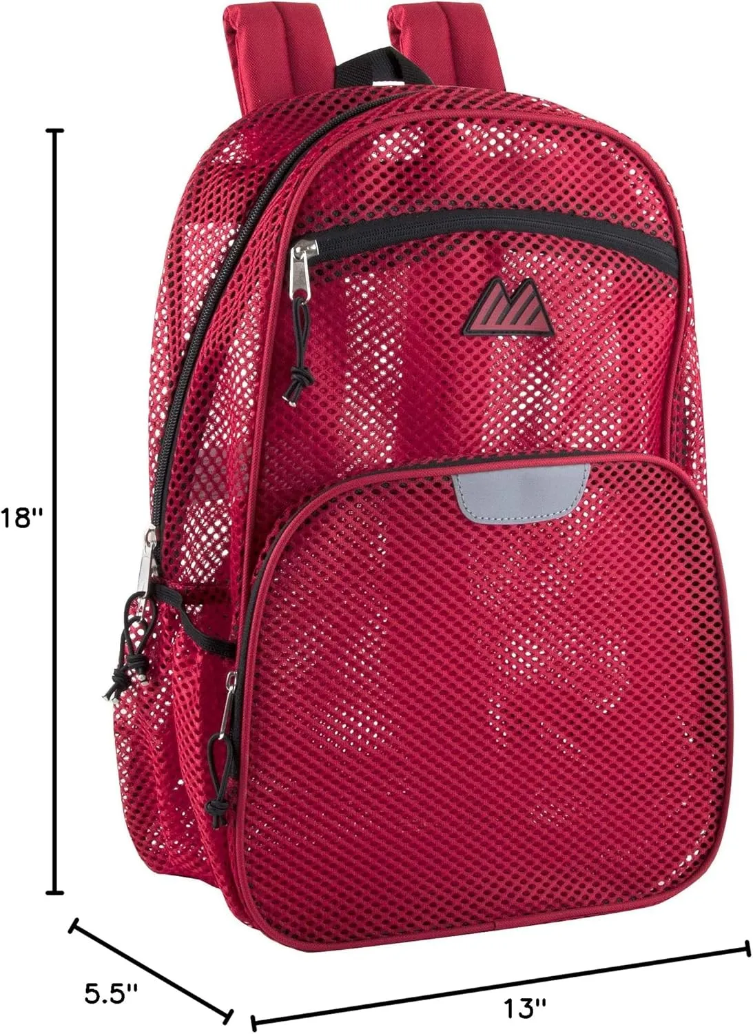 Collapsible Mesh Backpacks for Adults, School, Beach - Backpack with Reflective Strip and Wire Frame for Support (Red) Large