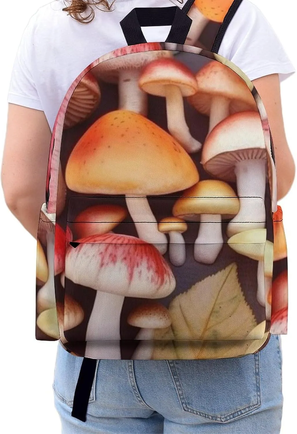 Colored Mushrooms Print Laptop Backpacks Casual Shoulder Bag Travel Daypack Fashion for Men Women
