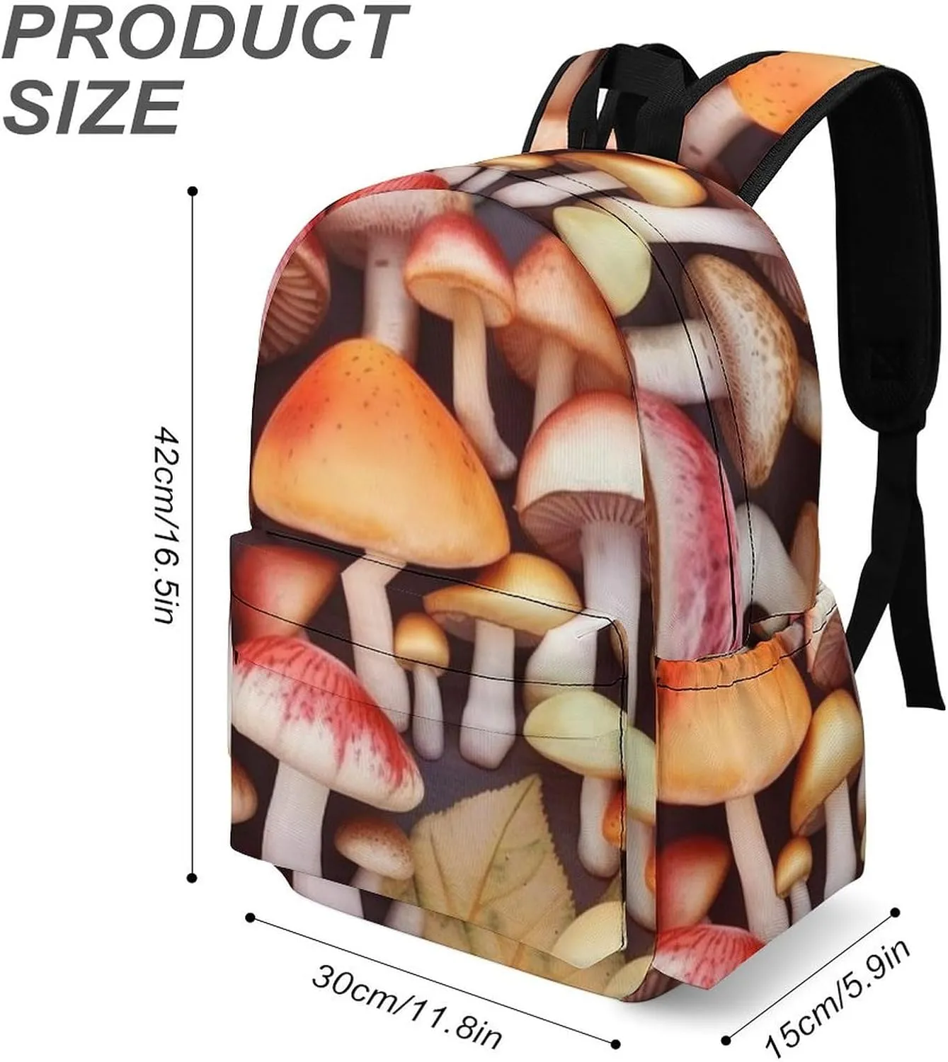 Colored Mushrooms Print Laptop Backpacks Casual Shoulder Bag Travel Daypack Fashion for Men Women