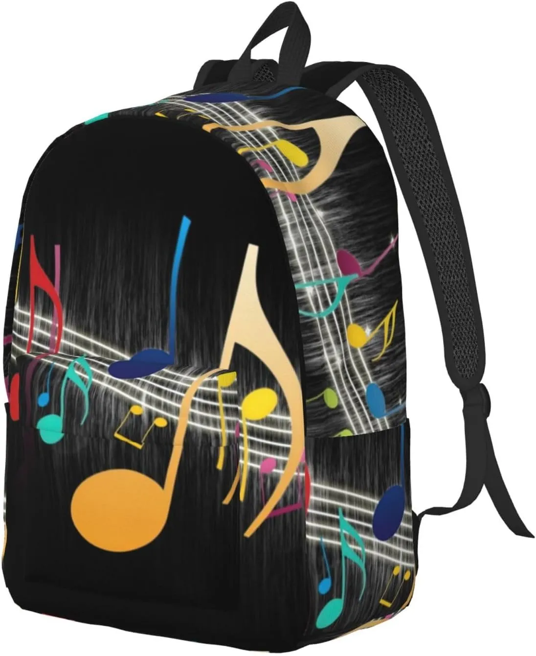 Colorful Musical Note Canvas Casual Lightweight Duffel Bag, Fashion Duffel Bag, Casual Daypack, Unisex Travel Backpack