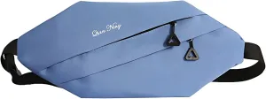 Colorful Octagon Crossbody Slim Hidden Travel Sling Bag Fanny Pack, Anti Theft Lightweight Casual Shoulder Backpack, Zipper Daypack for Work Hiking Outdoor Sports (Blue)