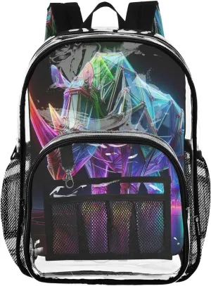 Colorful Rhinoceros Bag for Kids, Plastic Backpack, Clear School Backpack, Kid Backpacks
