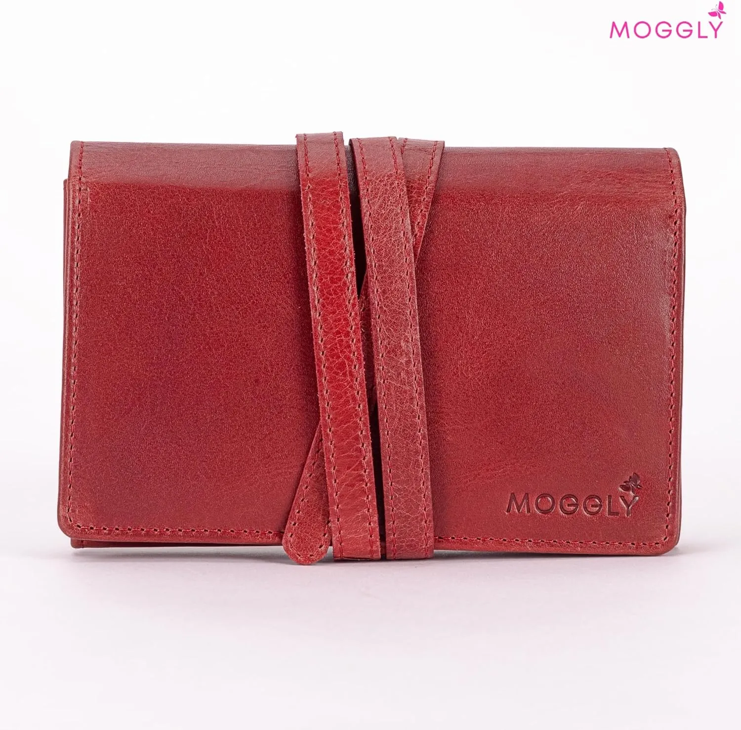 Compact Foldable Travel Jewelry Case - Genuine Cowhide Leather, Tangle-Free Slots for Necklace, Earring, Ring - Wallet-Sized Holder for Jewelry & Accessories
