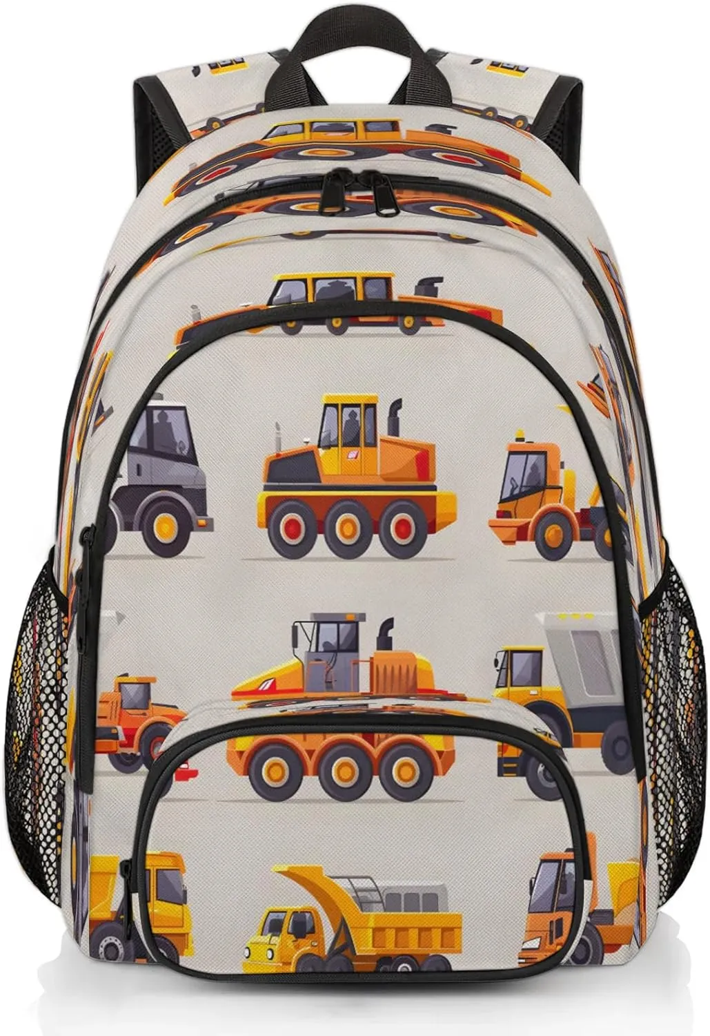 Construction Vehicle Laptop Backpack, Cartoon Car Excavator 16.7" Lightweight Travel Back Pack for Women Men Work Weekend Rucksack Laptop Bag