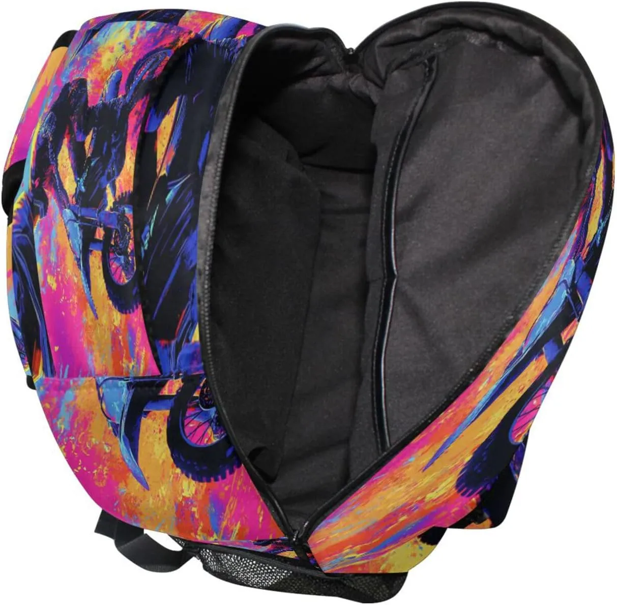 Cool Backpacks for Men Women Waterproof Carry On Backpacks with Chest Strap Gift Men & Women Motocross Bike and Lightning