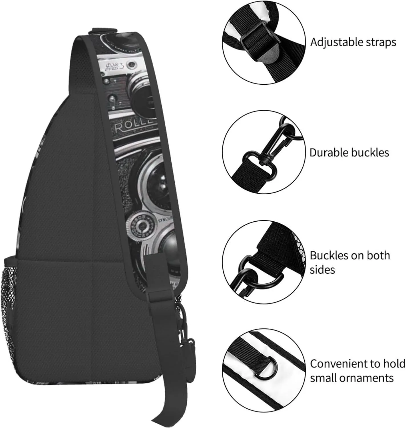 Cool Camera Collection Unisex Casual Diagonal Chest Bag,Multipurpose Crossbody Shoulder Bag Travel Hiking Daypack