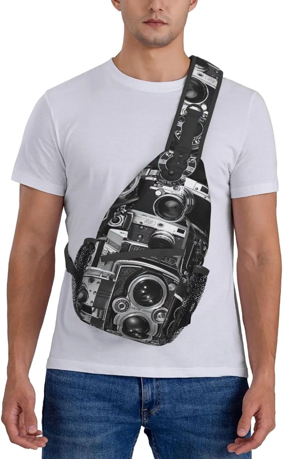 Cool Camera Collection Unisex Casual Diagonal Chest Bag,Multipurpose Crossbody Shoulder Bag Travel Hiking Daypack
