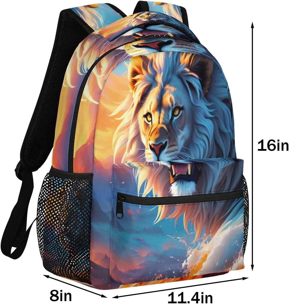 Cool Lion Backpack for Girls Boys Kids Galaxy Abstract 16inch Laptop Backpacks Lightweight Waterproof School Bookbag Travel Daypack Computer College Bag Gym Rucksack for Work School Women Men