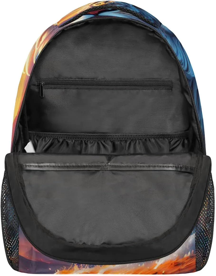 Cool Lion Backpack for Girls Boys Kids Galaxy Abstract 16inch Laptop Backpacks Lightweight Waterproof School Bookbag Travel Daypack Computer College Bag Gym Rucksack for Work School Women Men