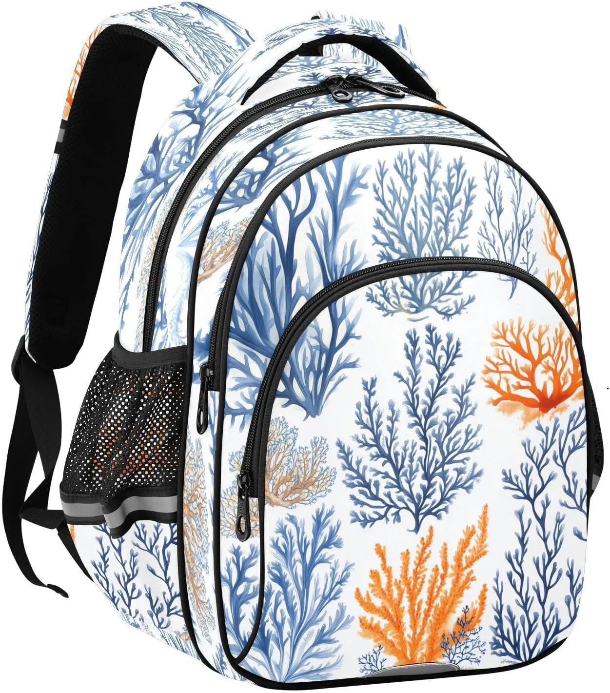 Coral and Seaweed Backpacks Elementary School Shoulder Bag Bookbag for Girls Kids Boys, Medium