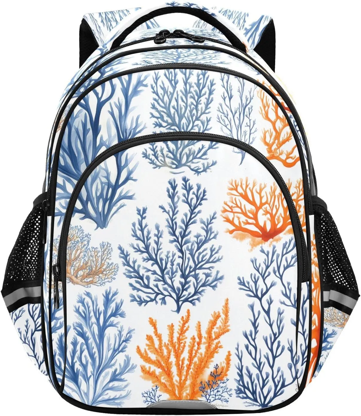 Coral and Seaweed Backpacks Elementary School Shoulder Bag Bookbag for Girls Kids Boys, Medium