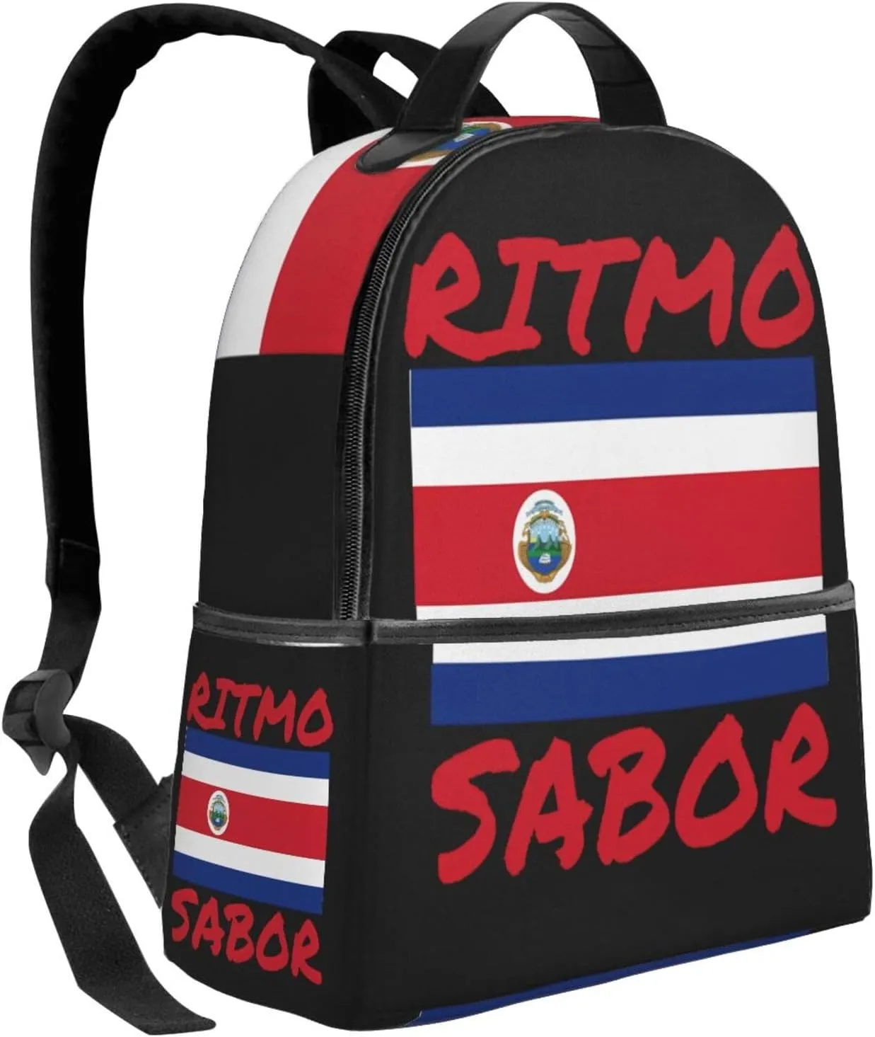 Costa Rica Flag Costa Rican Flags Casual Backpacks Laptop Backpack Carry-on Daypack Sports Travel Rucksack Lightweight Working Bag for Outdoor Hiking Cycling Walking