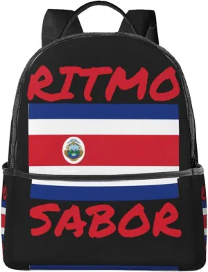 Costa Rica Flag Costa Rican Flags Casual Backpacks Laptop Backpack Carry-on Daypack Sports Travel Rucksack Lightweight Working Bag for Outdoor Hiking Cycling Walking