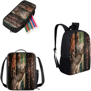 Cougar Lightweight Travel School Backpack Set with Lunch Bag and Pencil Case for Girls Teens Kids