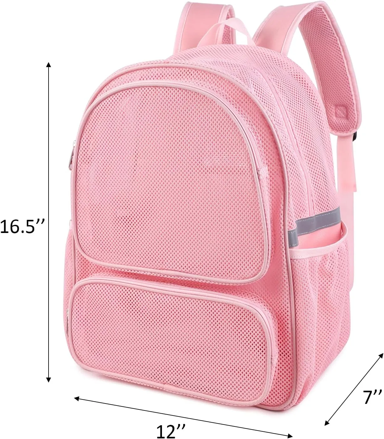 COVAX Mesh Backpack for Adults, Mesh School Bookbag Girls Boys, Semi-transparent net Back Pack for Gym, Work, Sports, Travel (Pink)