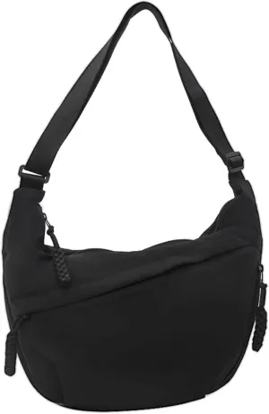 Crescent Crossbody Bag for Women Nylon Dumpling Bag Multi-Pocket Sling Bag Roomy Hobo Bag Moon Shoulder Bag