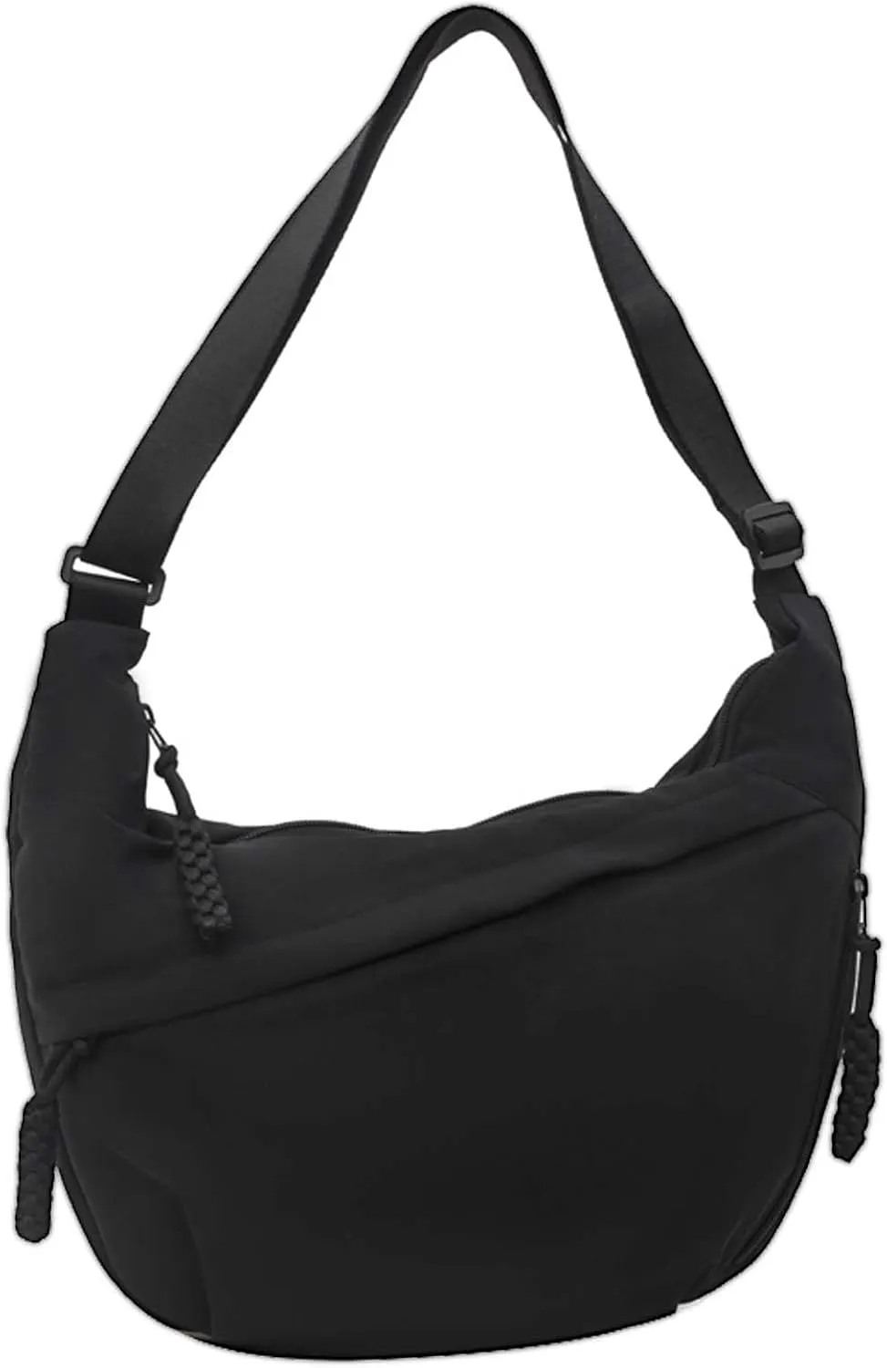Crescent Crossbody Bag for Women Nylon Dumpling Bag Multi-Pocket Sling Bag Roomy Hobo Bag Moon Shoulder Bag