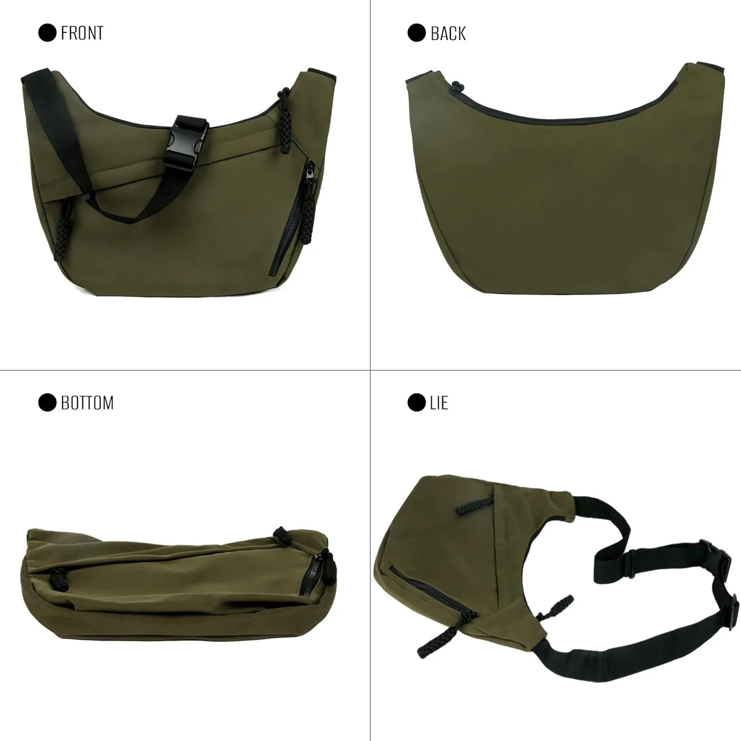 Crescent Crossbody Bags for Women and Men Nylon Luna bag Moon Hobo Purses Slouchy Dumpling Bag Canvas Shoulder Bags
