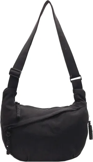 Crescent Crossbody Bags for Women Nylon Slouchy Sling Hobo Bag,Spacious Dumpling Shoulder Handbag Cross Body Purses