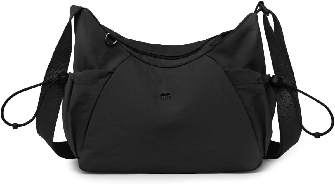Crescent Crossbody Bags for Women,Nylon Slouchy Sling Hobo Bag Water Repellent Shoulder Handbag Cross body Purse