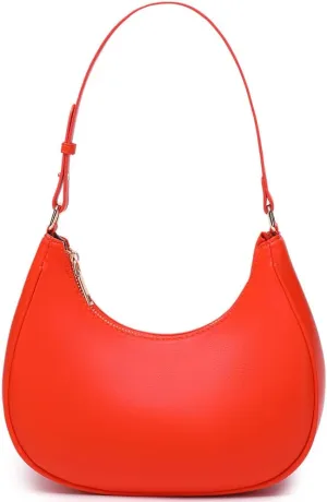 Crescent Shoulder Bags for Women Cute Hobo Tote Handbag Under the Arm Purses Mini Clutch Purse with Zipper Closure