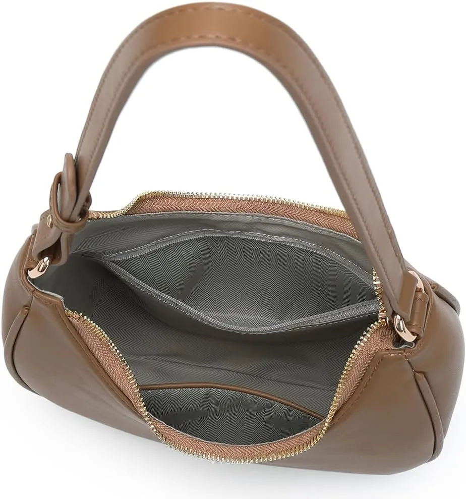 Crescent Shoulder Bags for Women Cute Hobo Tote Handbag Under the Arm Purses Mini Clutch Purse with Zipper Closure