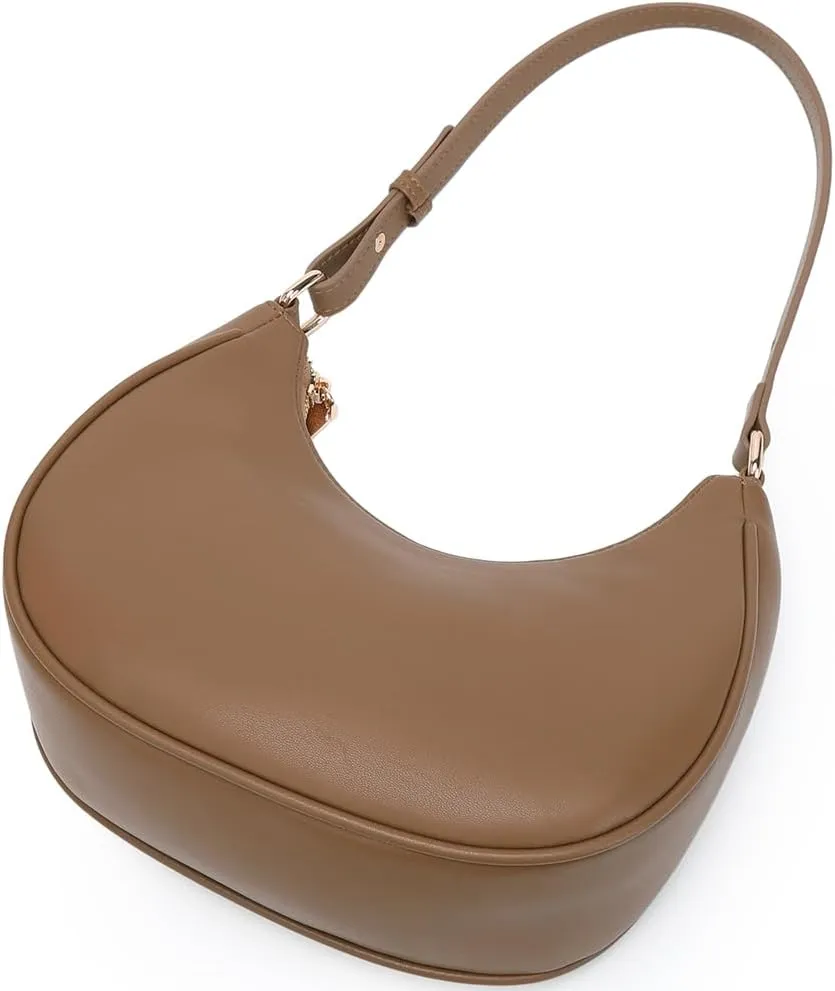 Crescent Shoulder Bags for Women Cute Hobo Tote Handbag Under the Arm Purses Mini Clutch Purse with Zipper Closure
